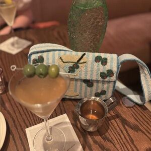 Anthropologie The Fiona Beaded Bag Food & Drink Edition- Martini Bag